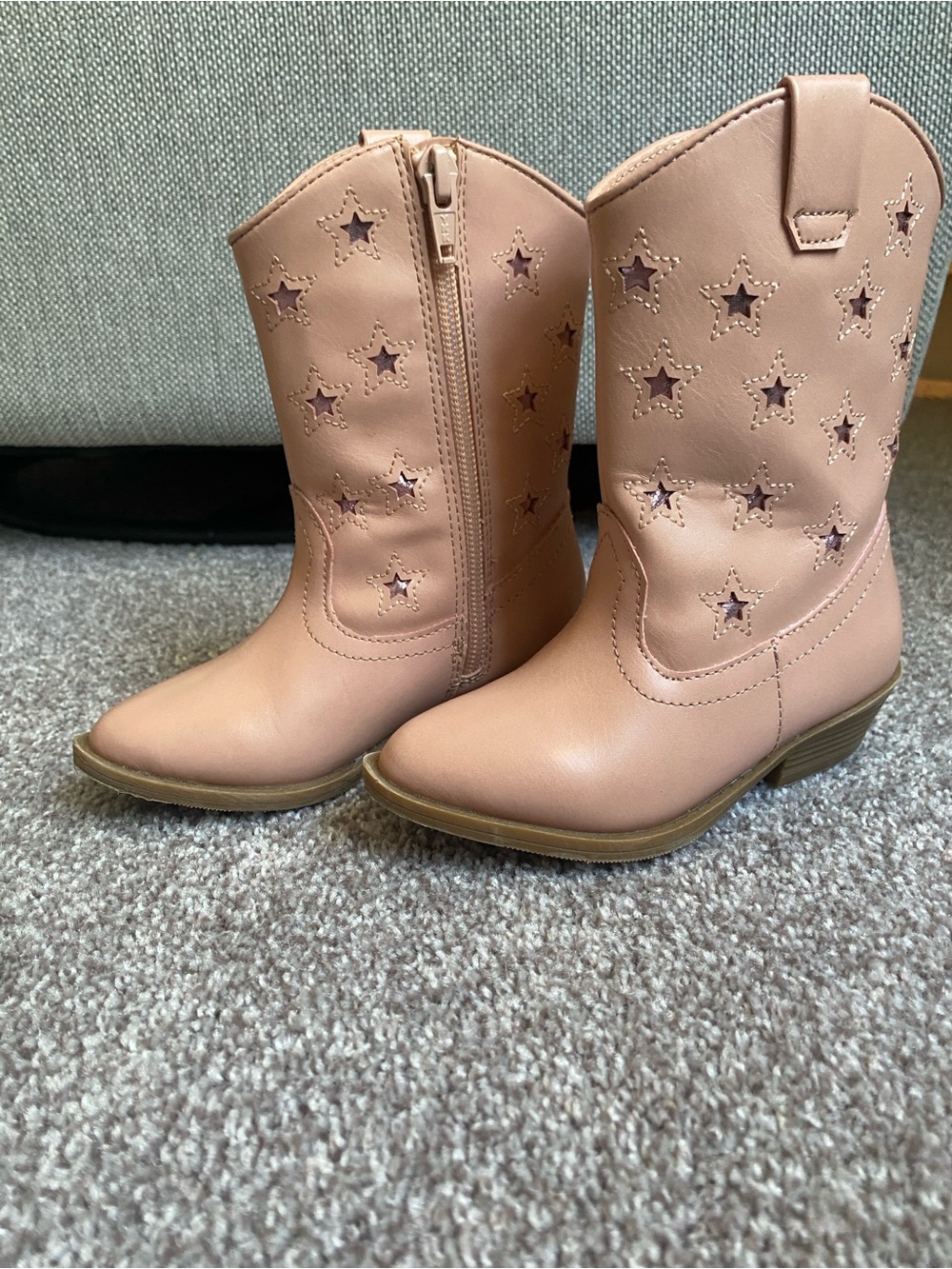 Tucker and Tate Kids Star-Cut Blush Pink Western Boots Size 8c